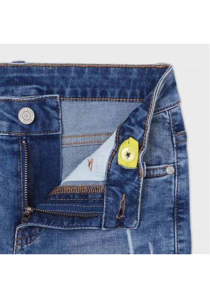 Erkek Çocuk Denim Yırtıklı Pantolon 6556 Mavi