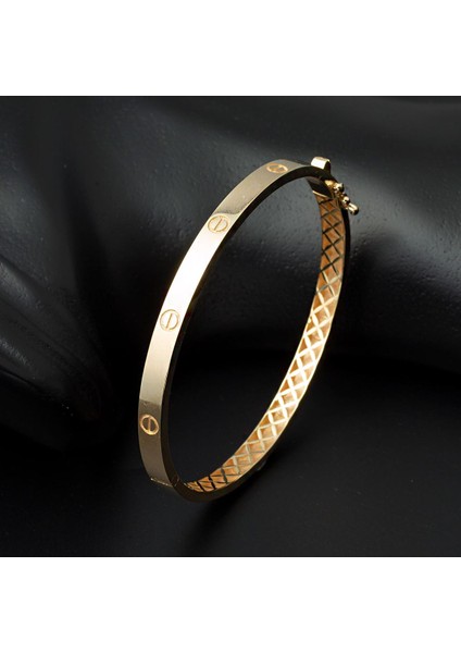 Vidalı Taşsız Kelepçe Altın Bilezik indirimleri