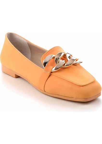 Turuncu Nubuk Kadın Loafer Ayakkabı K01641165901