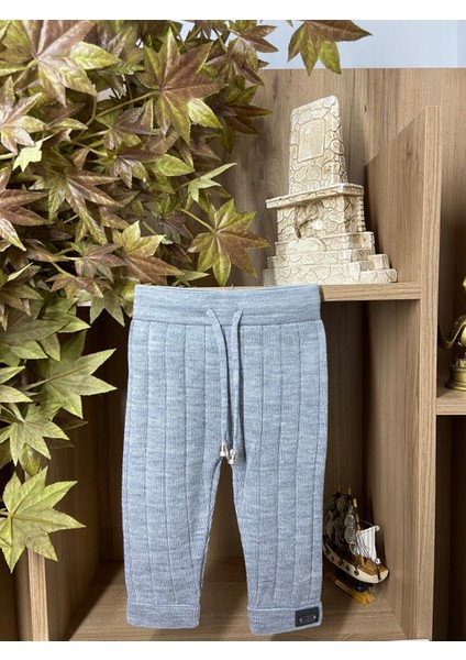 Beli Bağcıklı Fitilli Triko Pantolon