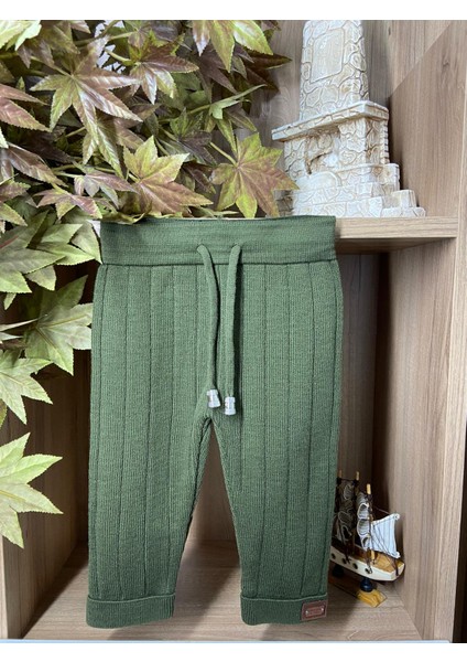 Beli Bağcıklı Fitilli Triko Pantolon
