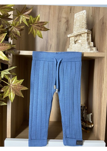 Beli Bağcıklı Fitilli Triko Pantolon