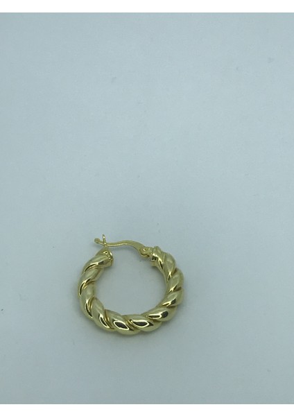 Gümüş Gold Renk Kalın Burgu Halka Küpe fiyatları