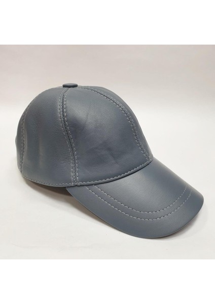 Gri Renk Deri Unisex Şapka modelleri