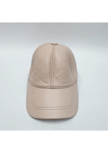 Krem Renk Deri Unisex Şapka modelleri