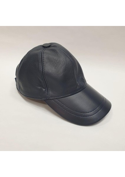 Lacivert Renk Deri Unisex Şapka modelleri