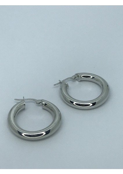 Gümüş Silver Renk Bombe Halka Küpe
