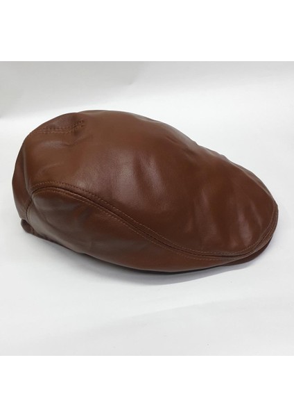 Klasik Kesim Deri Kasket Tek Parça Deri