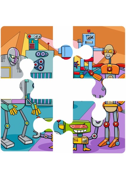 Robotlar 4 Parça Yapboz Ilk Puzzle, Kolay