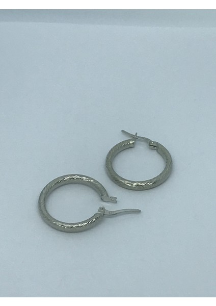 Gümüş Silver Renk Lazer Işlemeli Halka Küpe fiyatları