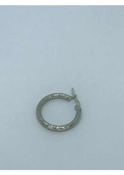 Gümüş Silver Renk Lazer Işlemeli Halka Küpe modelleri