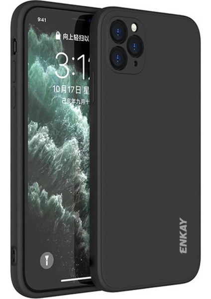 Apple iPhone 11 Pro Max Için ENK-PC066 Düşmeye Dayanıklı Silikon Hassas Kesim Telefon Kılıfı - Siyah (Yurt Dışından)