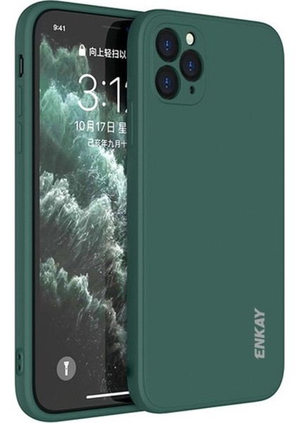 Apple iPhone 11 Pro Max Için ENK-PC066 Düşmeye Dayanıklı Silikon Hassas Kesim Telefon Kılıfı - Yeşil (Yurt Dışından)