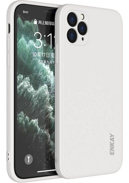 Apple iPhone 11 Pro Max Için ENK-PC066 Düşmeye Dayanıklı Silikon Hassas Kesim Telefon Kılıfı - Beyaz (Yurt Dışından)