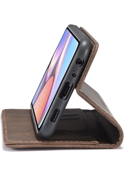 013 Serisi Deri Cüzdan Kılıfı Standı Telefon Kılıf Için Galaxy A10S - Kahverengi (Yurt Dışından) fiyatları