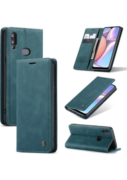 013 Serisi Deri Cüzdan Kılıfı Standı Telefon Kılıf Için Galaxy A10S - Mavi (Yurt Dışından)