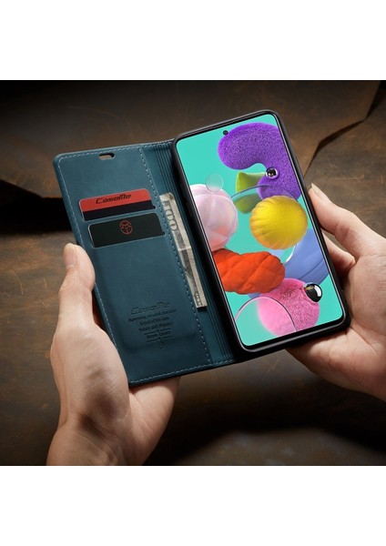 013 Serisi Deri Cüzdan Otomatik Kapanış Standı Galaxy A51 - Yeşil (Yurt Dışından) modelleri