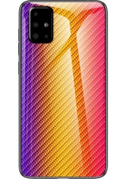 Galaxy A51 Için Karbon Fiber Doku Temperli Cam + Pc + Tpu Muhafaza - Pembe Elyaf (Yurt Dışından) fiyatları
