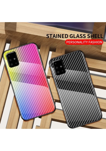 Karbon Fiber Doku Temperli Cam + Pc + Tpu Galaxy A51 - Siyah Fiber (Yurt Dışından) modelleri