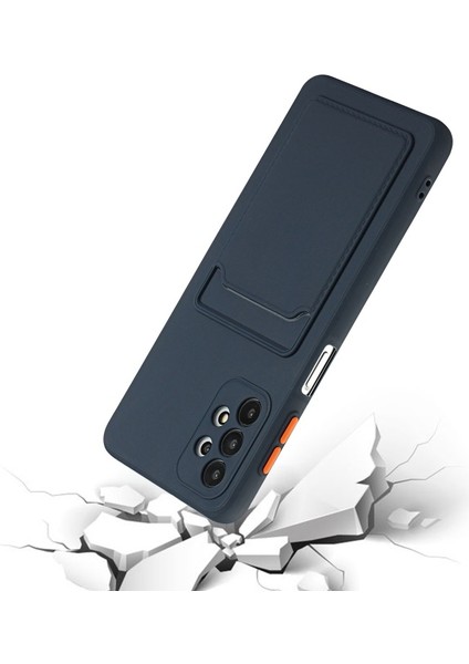 Kart Yuvası Yumuşak Tpu Telefon Kılıfı Galaxy A72 4g / 5g - Koyu Mavi (Yurt Dışından) modelleri