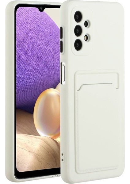 Kart Yuvası Yumuşak Tpu Telefon Kılıfı Galaxy A72 4g / 5g - Beyaz (Yurt Dışından)