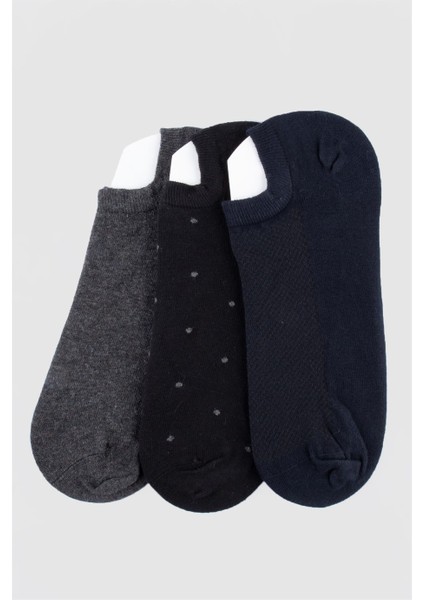 3'lü Desenli Kısa Erkek Çorap