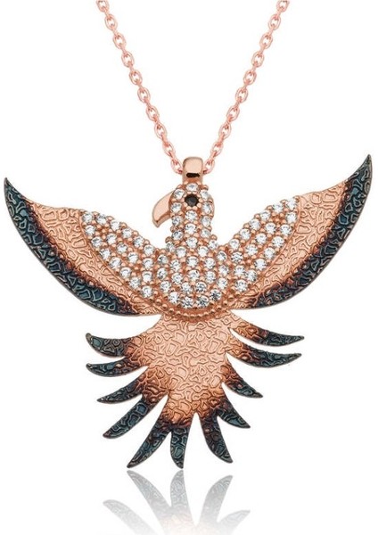 Zümrüdü Anka Kuşu 925 Ayar Gümüş Kolye