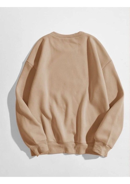Kadın Vizon Önü Los Angeles Baskılı Oversize Sweatshirt