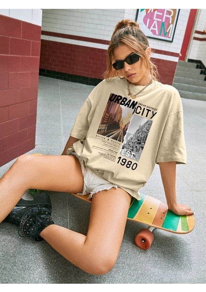 Kadın Vizon Urban Baskılı T-Shirt indirimleri