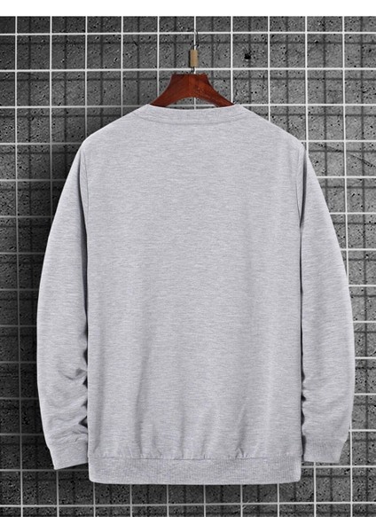 Erkek Brooklyn Baskili Gri Oversize Sweatshirt fiyatları