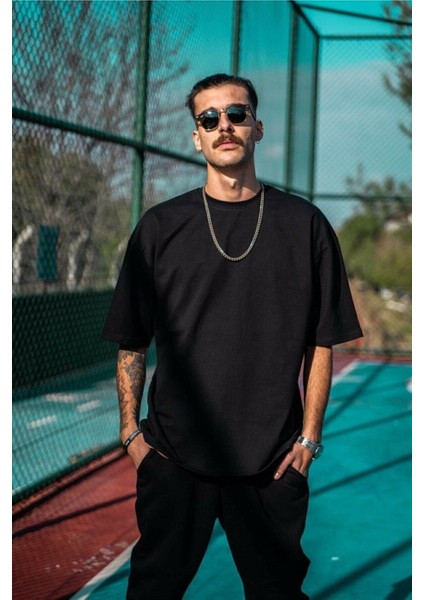 Erkek Siyah Oversize T-Shirt