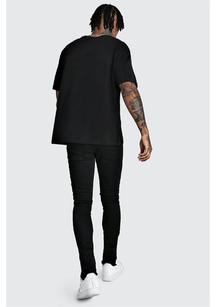 Crash Man African Erkek Siyah Oversize Tshirt modelleri