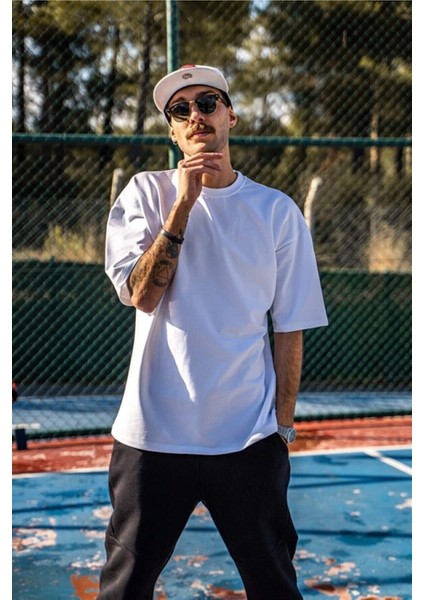 Erkek Beyaz Oversize T-Shirt