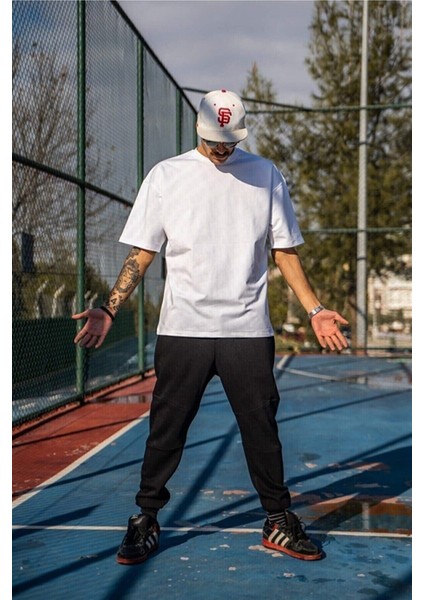 Erkek Beyaz Oversize T-Shirt