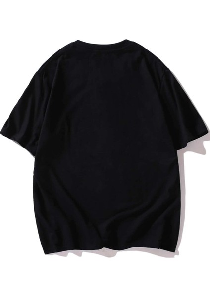 Erkek Siyah T-Shirt Tokyo Japan Baskılı Oversize Tişört