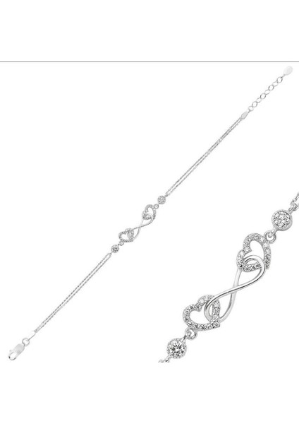 Sonsuz Kalp 925 Ayar Gümüş Bileklik