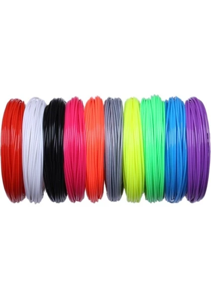 3D Kalem Pla Filament 10 Renk 10 mt 100 mt