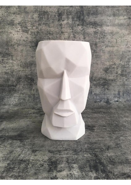 Dekoratif Polyester Kübik Adam Heykel Saksı Küçük (17X13X10CM)
