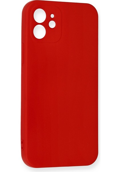 iPhone 12 Kılıf Nano Içi Kadife Silikon - Kırmızı modelleri