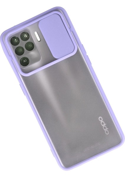 Oppo Reno 5 Lite Kılıf Palm Buzlu Kamera Sürgülü Silikon - Lila fiyatları