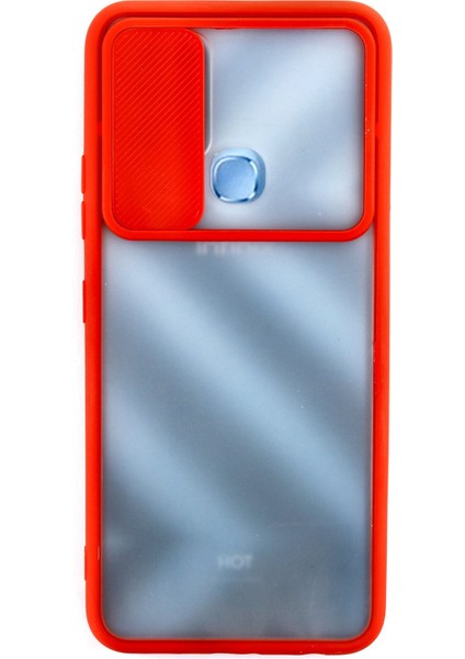 Infinix Hot 10 Kılıf Palm Buzlu Kamera Sürgülü Silikon - Kırmızı fiyatları