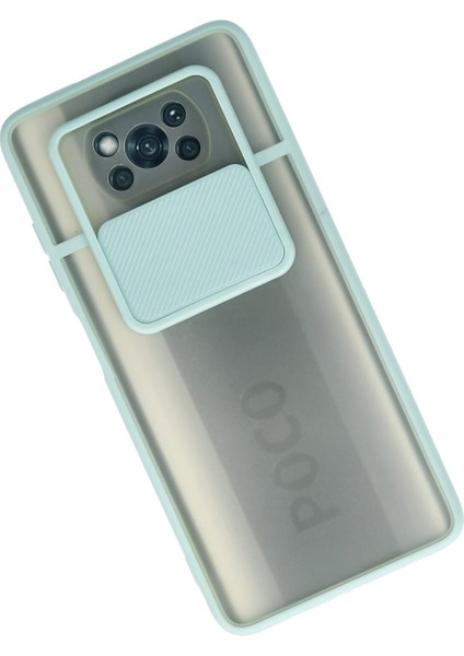 Xiaomi Pocophone X3 Kılıf Palm Buzlu Kamera Sürgülü Silikon - Turkuaz fiyatları