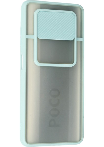 Xiaomi Pocophone X3 Kılıf Palm Buzlu Kamera Sürgülü Silikon - Turkuaz modelleri