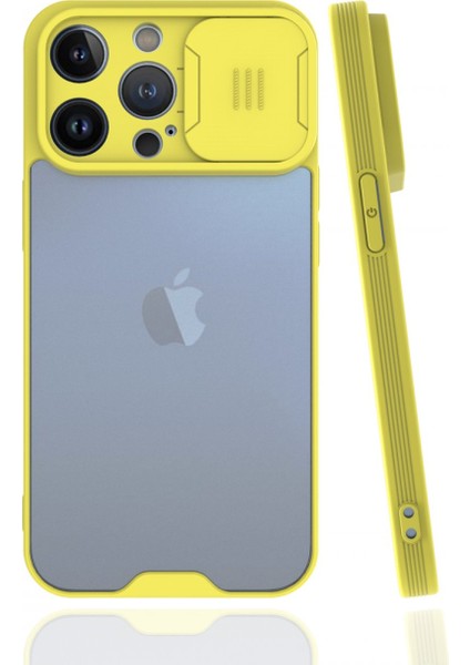 iPhone 13 Pro Max Kılıf Platin Kamera Koruma Silikon - Sarı