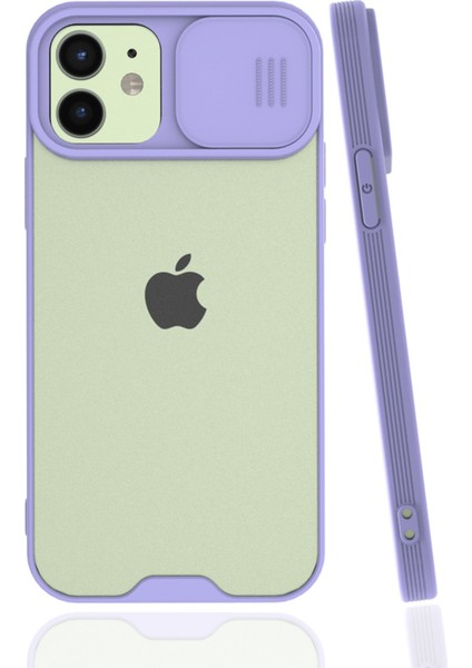 iPhone 12 Kılıf Platin Kamera Koruma Silikon - Lila