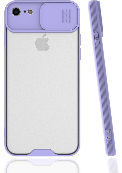 iPhone Se 2020 Kılıf Platin Kamera Koruma Silikon - Lila