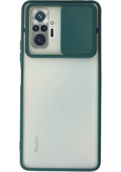 Xiaomi Redmi Note 10 Pro Kılıf Palm Buzlu Kamera Sürgülü Silikon - Yeşil