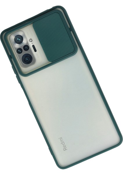 Xiaomi Redmi Note 10 Pro Kılıf Palm Buzlu Kamera Sürgülü Silikon - Yeşil fiyatları