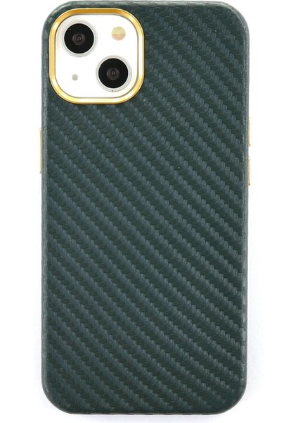 iPhone 13 Kılıf Hibrit Karbon Silikon - Yeşil
