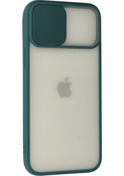 iPhone 12 Pro Max Kılıf Palm Buzlu Kamera Sürgülü Silikon - Yeşil modelleri